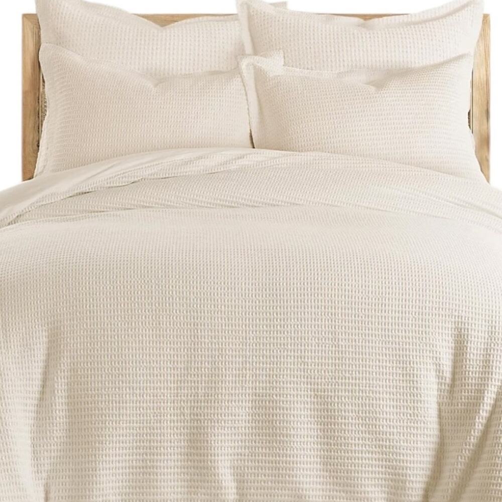 Levtex Cloud Waffle Textured 2 Pc Duvet Cover Set Cream Twin/Twin XL